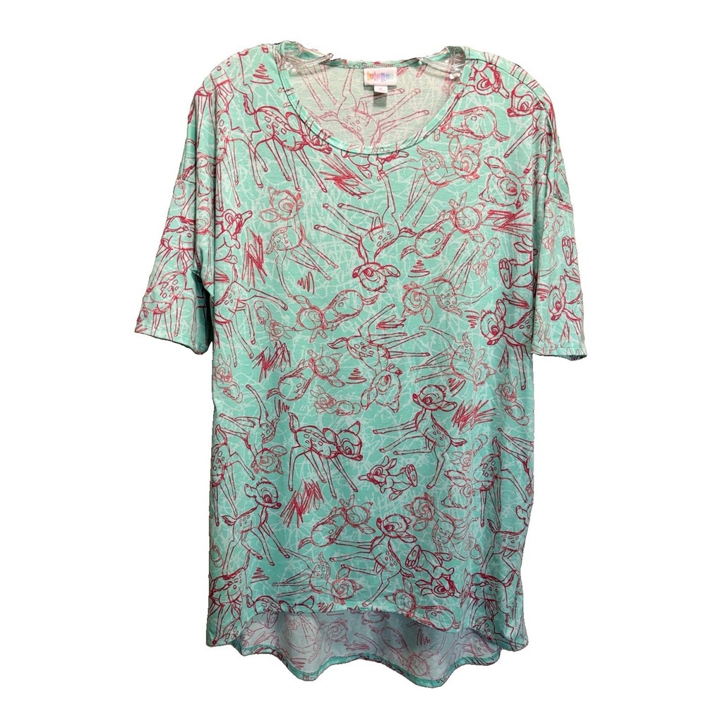 LulaRoe Thumper Bambi Short Tshirt Dress Small Short Sleeve High/Low Oversized
